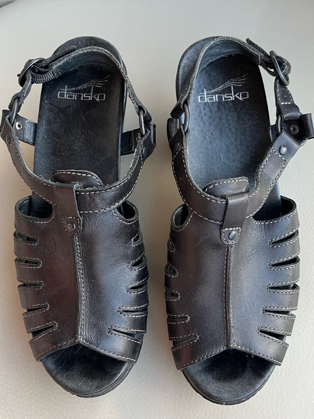 Dansko Randa Open-Toe Slingback Heeled Sandals Black Leather EUR 37 US 7 - Picture 4 of 11